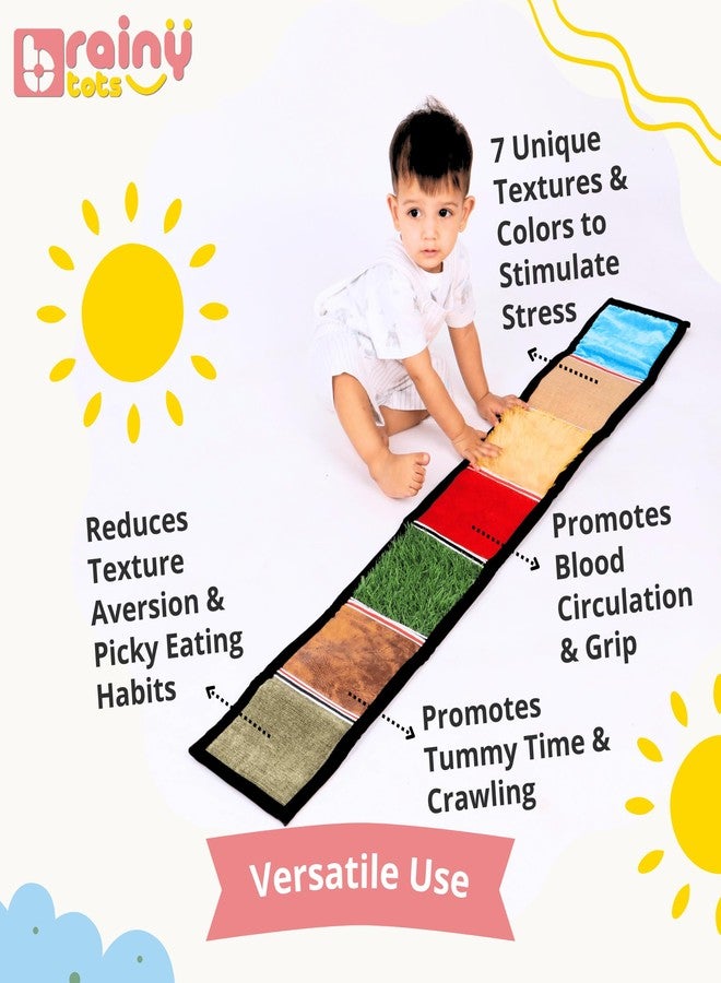 BrainyTots Sensory Play Mats for Babies & Toddlers for 6 Months - 4 Year Old | 7 Textures | Touch, Explore Sensory Mat | Multicolor Baby Playmat for Tummy Time | Motor Skill Development - Image 2
