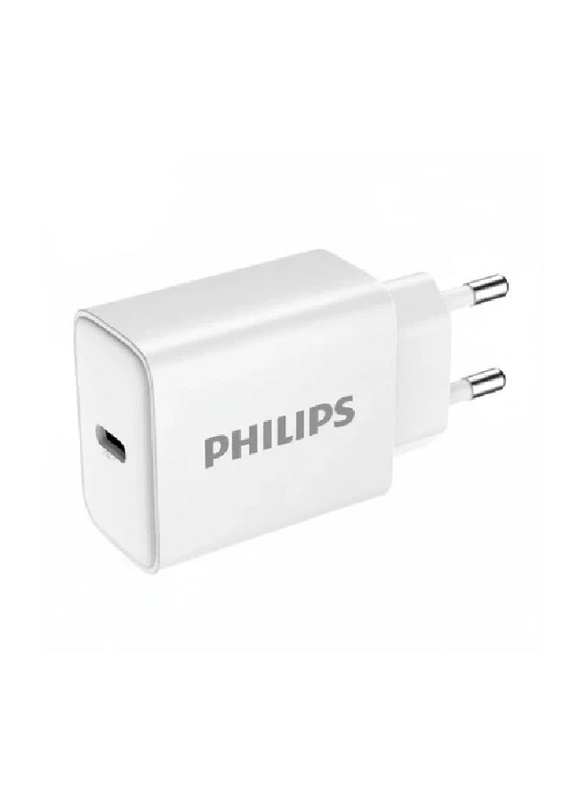 Philips DLP2629CW USB-C Wall Charger EU Adapter 20W - White white - Image 1