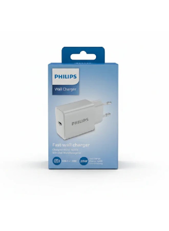 Philips DLP2629CW USB-C Wall Charger EU Adapter 20W - White white - Image 2