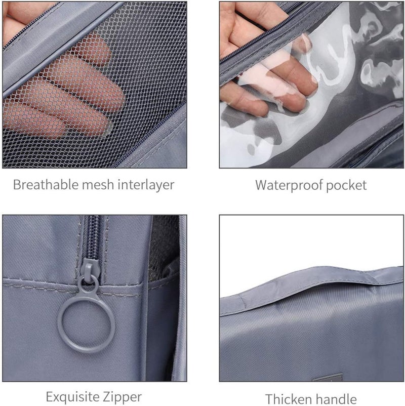YumSur Toiletry Bag for Men and Women, Waterproof Travel Foldable Cosmetic Bag Large Capacity Organizer for Gym Business and Holiday, with Hook and Handle - Image 5