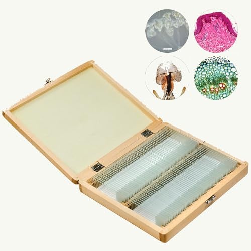 Barska 100-Piece Prepared Microscope Slides Set with Wooden Storage Case – Educational Specimens for Kids & Students - Image 2