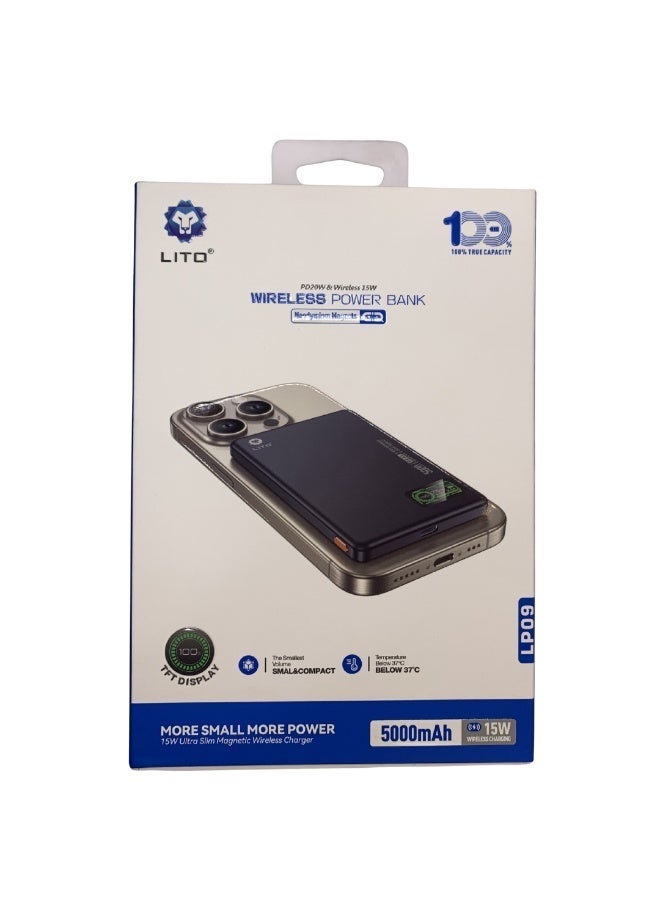 Lito Selling Electronic Responsibly - Lito - Magnetic Wireless Power Bank - Dubai, UAE -  Model LP09 - 5000mAh - 15W - Image 3