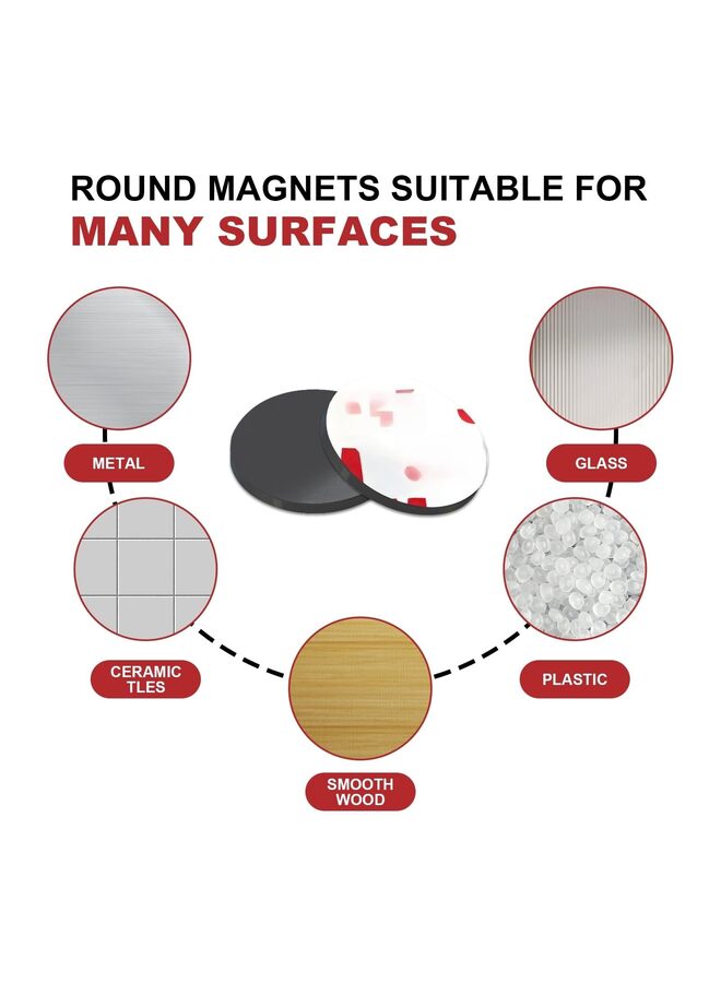ملصق مغناطيسي دائري مع ظهر لاصق ذاتي، 120 قطعة من النقاط المغناطيسية الدائرية 1.2 بوصة، سمك 0.04 بوصة، مغناطيس لاصق، ملصقات قابلة للتقشير واللصق، بطاقات مغناطيسية/صور/حرف يدوية على الثلاجة/الفصل الدراسي - Image 2