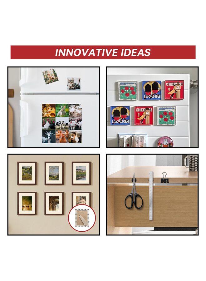 ملصق مغناطيسي دائري مع ظهر لاصق ذاتي، 120 قطعة من النقاط المغناطيسية الدائرية 1.2 بوصة، سمك 0.04 بوصة، مغناطيس لاصق، ملصقات قابلة للتقشير واللصق، بطاقات مغناطيسية/صور/حرف يدوية على الثلاجة/الفصل الدراسي - Image 4