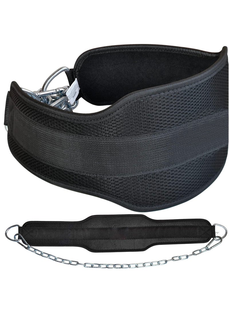 Generic Dip Belt for Weightlifting Weight Beltwith 36" Heavy Duty Steel ChainNeoprene Padded Back Support GymLifting Belt for Powerlifting,Bodybuilding, Exercise, Fitness & Pullups Workout - Image 1