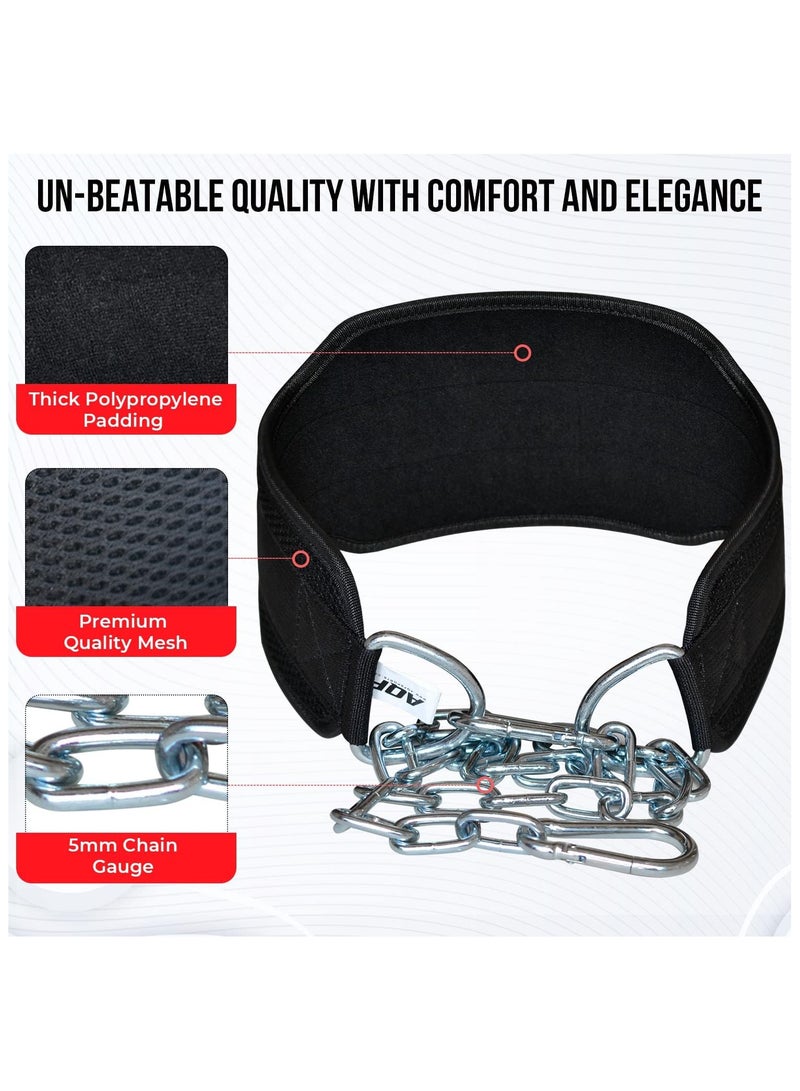 Generic Dip Belt for Weightlifting Weight Beltwith 36" Heavy Duty Steel ChainNeoprene Padded Back Support GymLifting Belt for Powerlifting,Bodybuilding, Exercise, Fitness & Pullups Workout - Image 5