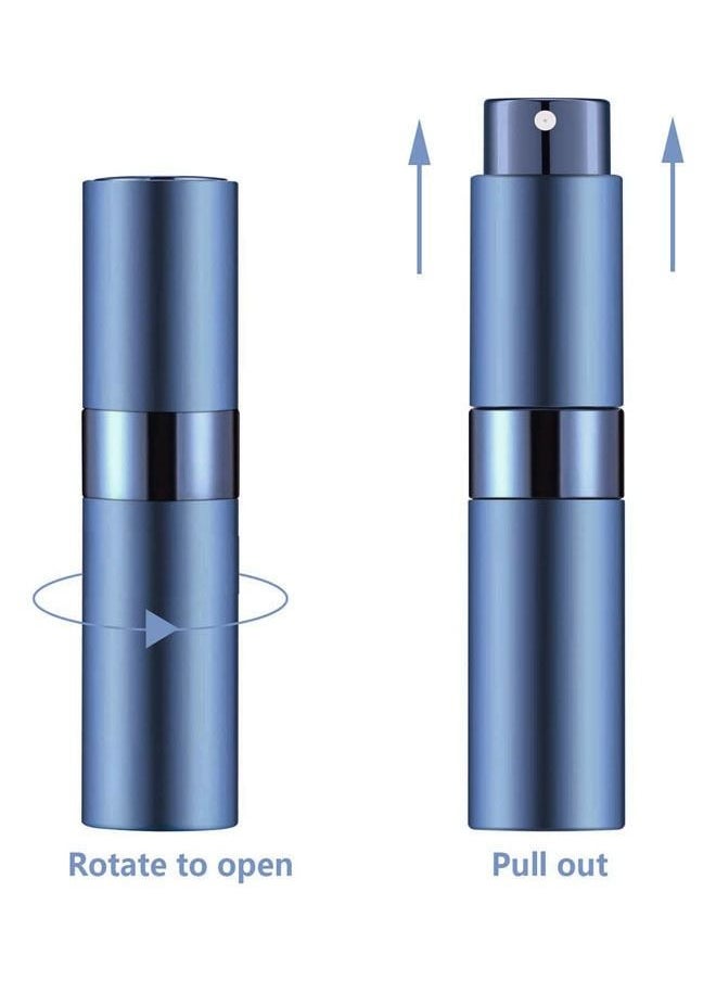 Ant 2Pcs Portable Mini Refillable Perfume Bottle Set 8ml, with Metallic Exterior & Glass Atomizer Bottle, Travel Interior Sprayer Squeeze Transfer Pipette for Liquid Dispenser(Silver,Dark Blue)  - Image 3