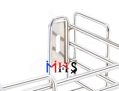 MHS Stainless Steel Chrome Plated Wire Shelf Multipurpose Use For Home Kitchen And Bathroom Wall Mounted With Screws And Wall Plugs (18 inch, Silver) - Image 4