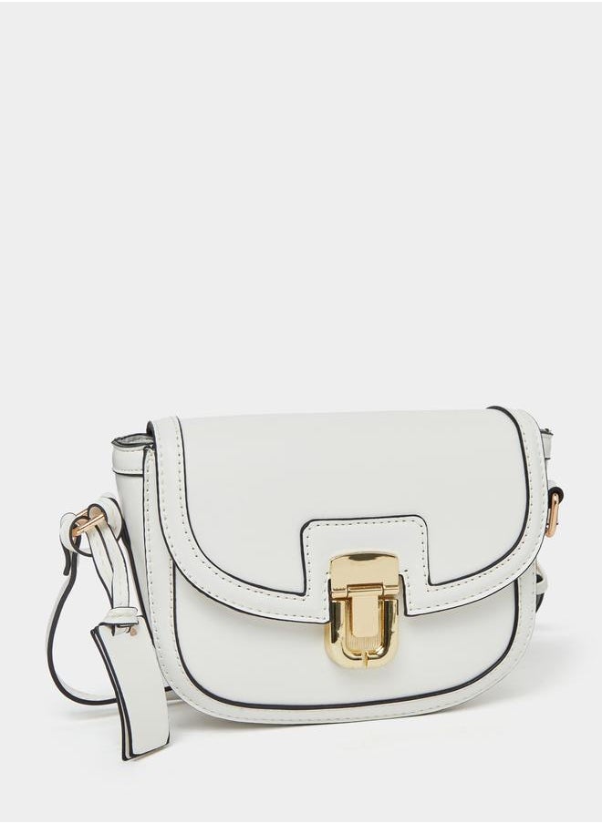 Styli Styli Contrast Stitch Shoulder Bag with Adjustable Strap  - Image 1
