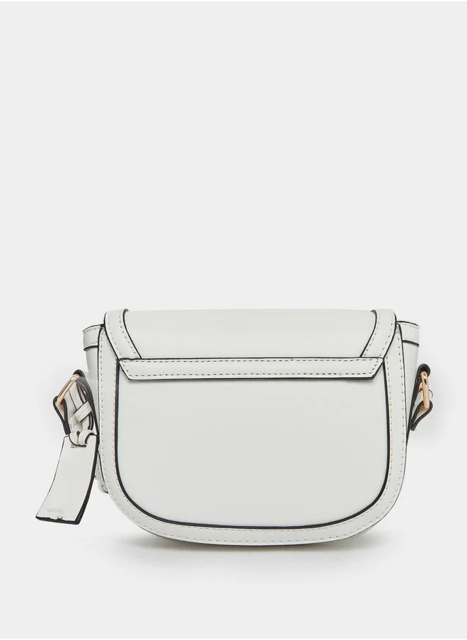 Styli Styli Contrast Stitch Shoulder Bag with Adjustable Strap