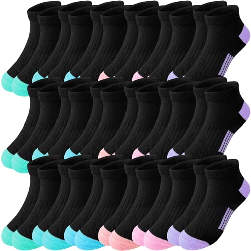 Bemeol Girls Socks 18 Pairs Ankle Socks for Girls Soft Athletic Low Cut Sock(10-14 Years) - Image 1