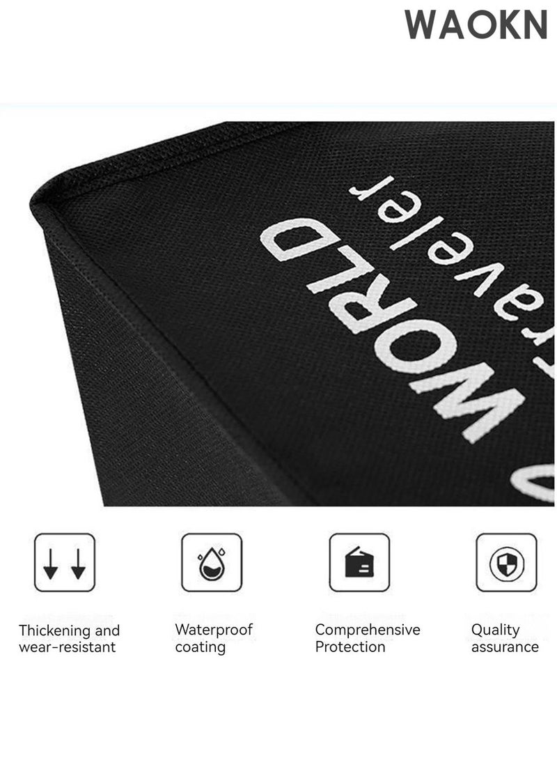 دبليو أيه أو كي أن مجموعة أغطية أمتعة مكونة من 3 قطع - واقي حقيبة سفر عالمي مقاوم للخدش لحقائب مقاس 24، 28، 29-30 بوصة - نسيج مرن متين مع فتحات للعجلات والمقبض - تصميم فتحة علوية لسهولة الوصول إلى المطار (أسود) - Image 5