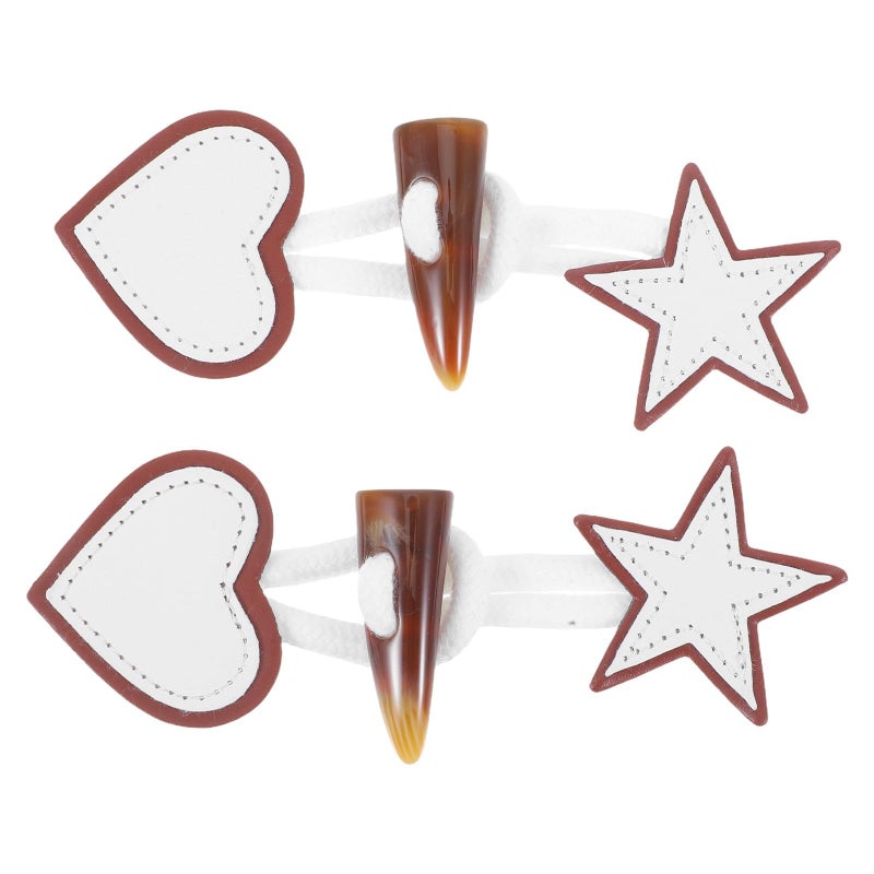 Vintage PU Toggle Buttons Heart Star Pattern Resin Horn Design Sew On Fasteners - Image 2