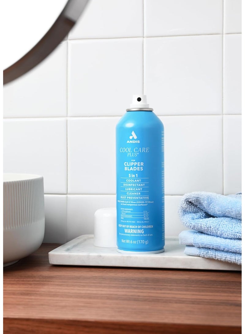 Andis بخاخ ماكينة قص الشعر 5 في 1 من أنديس 12556 كول كير بلس - أداة احترافية للعناية بالشعر مع سهولة التنظيف والتبريد والتطهير والتزييت ومنع الصدأ - لجميع أنواع الشعر، 6 أونصة - أزرق - Image 3
