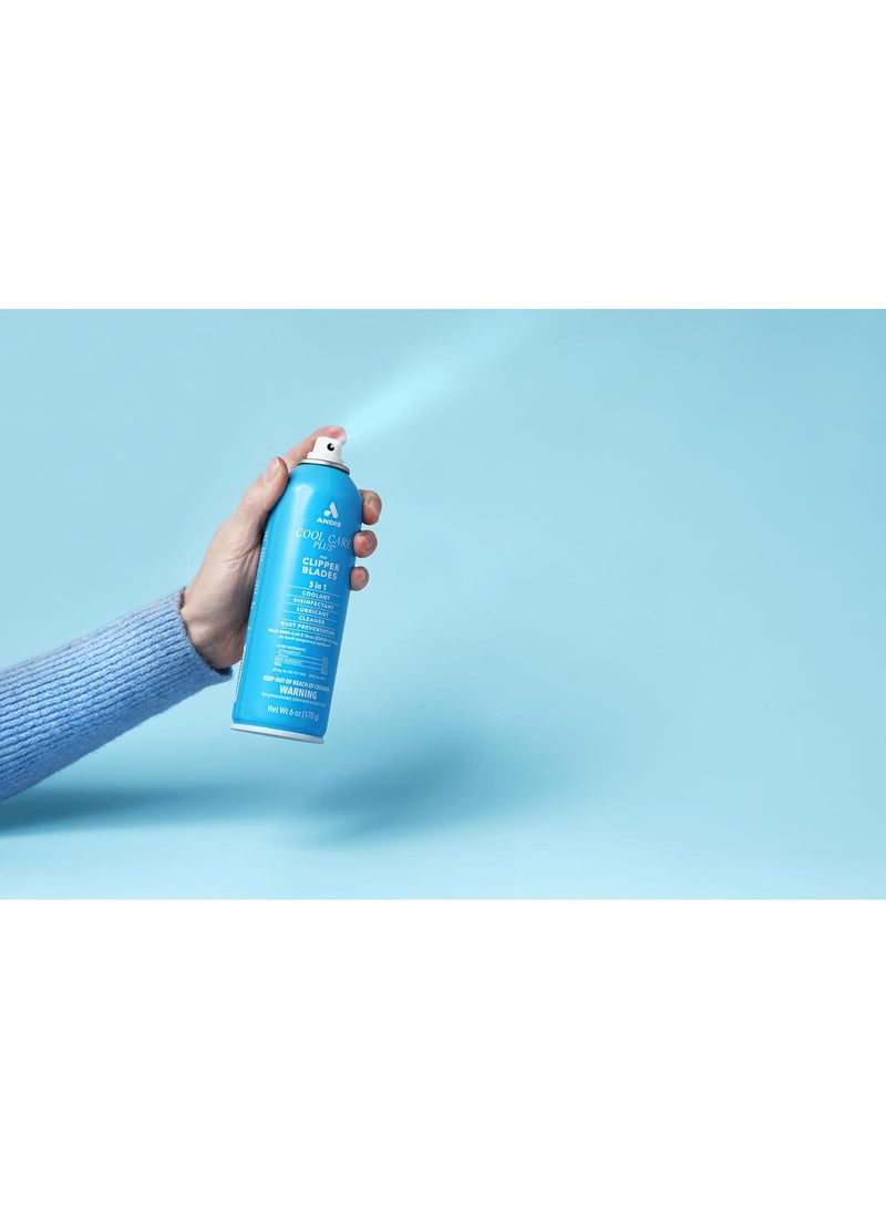 Andis بخاخ ماكينة قص الشعر 5 في 1 من أنديس 12556 كول كير بلس - أداة احترافية للعناية بالشعر مع سهولة التنظيف والتبريد والتطهير والتزييت ومنع الصدأ - لجميع أنواع الشعر، 6 أونصة - أزرق - Image 2
