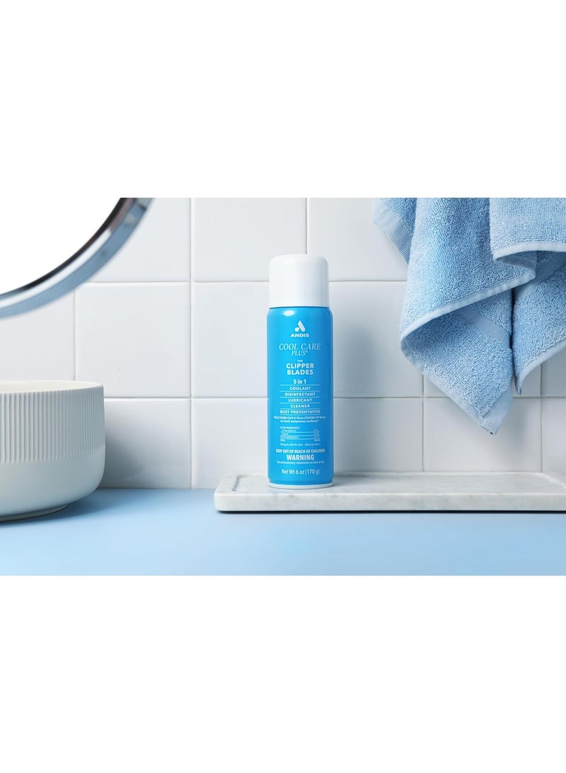 Andis بخاخ ماكينة قص الشعر 5 في 1 من أنديس 12556 كول كير بلس - أداة احترافية للعناية بالشعر مع سهولة التنظيف والتبريد والتطهير والتزييت ومنع الصدأ - لجميع أنواع الشعر، 6 أونصة - أزرق - Image 4