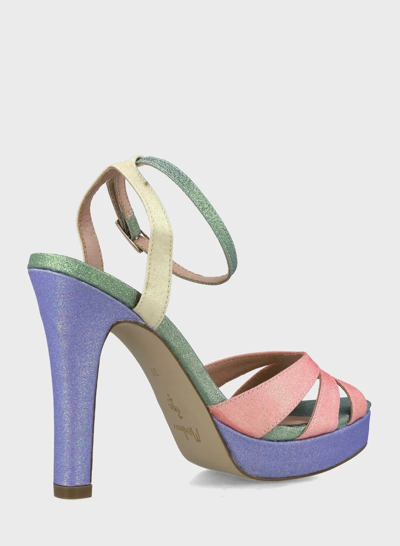 MENBUR Open Toe High Heel Sandals