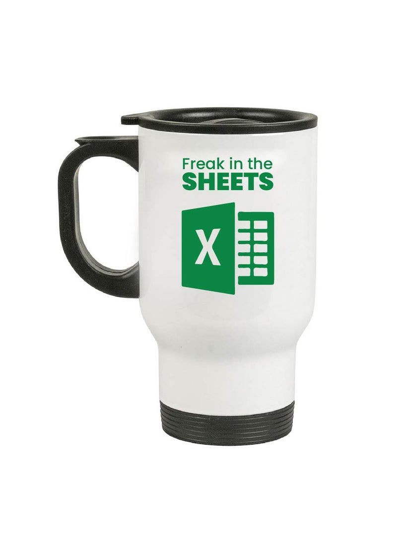PRINTSHOP4ME Excel Cheat Sheet Printed Travel Mug - The Ultimate Accountant Gift for Employees - Group Excel Shortcut Travel Mug - Ideal Birthday Gifts for Coworkers - Colleagues - Friends and Family  - Image 1