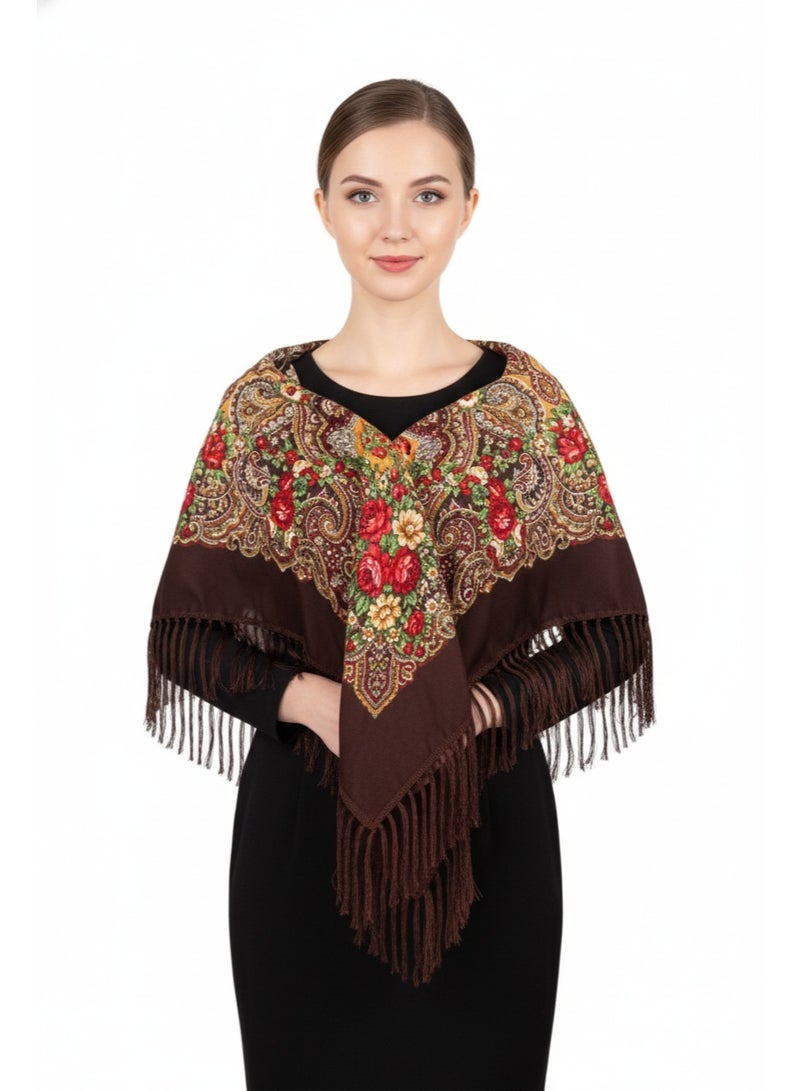 Bidani Brown Royal Heritage Shawl - Image 1
