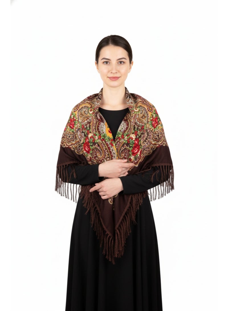 Bidani Brown Royal Heritage Shawl - Image 2