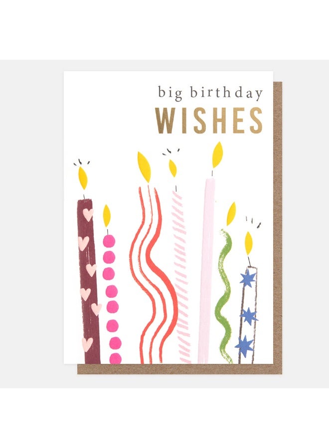 Caroline Gardner Patterned Candles Big Birthday Wishes Greeting Card