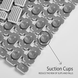 ADTALA Comfy Shower Mat with Suction Cups and Drain Holes, Non Slip, Anti Skid Plastic Bath Mat of PVC Rubber, 27x16 Inch, Best Foot mats for Walk-in Showers Mats - Image 3
