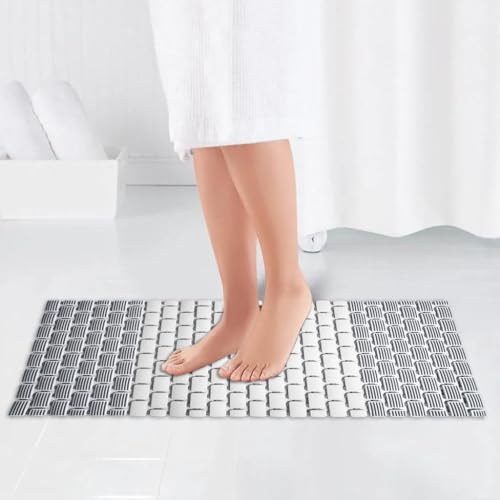 ADTALA Comfy Shower Mat with Suction Cups and Drain Holes, Non Slip, Anti Skid Plastic Bath Mat of PVC Rubber, 27x16 Inch, Best Foot mats for Walk-in Showers Mats - Image 1