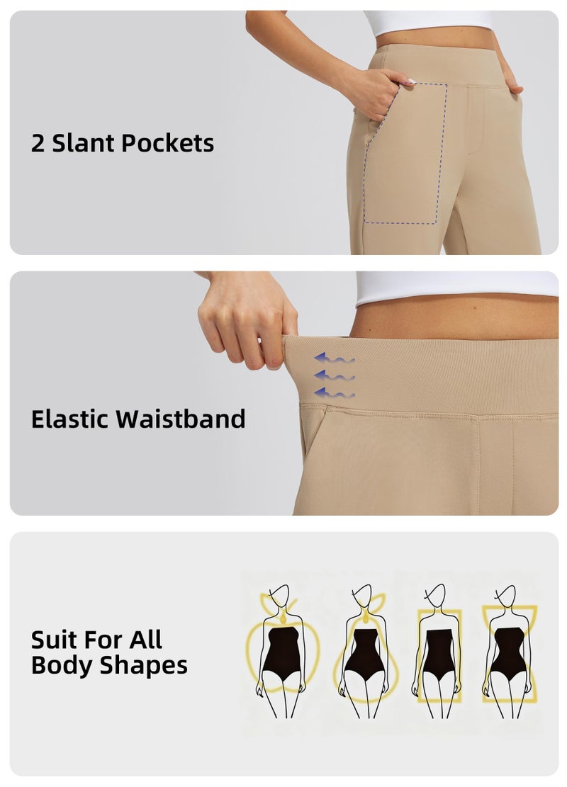 Libin Womens Casual Travel Pants Stretchy Golf Ankle Pants 7/8 Dress Pant Slacks Athletic Workout Sweatpants with 4 Pockets Khaki XL - Image 4