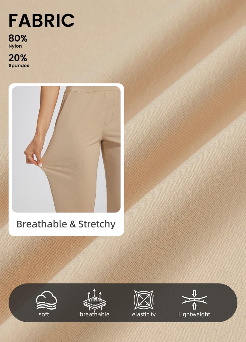 Libin Womens Casual Travel Pants Stretchy Golf Ankle Pants 7/8 Dress Pant Slacks Athletic Workout Sweatpants with 4 Pockets Khaki XL - Image 5
