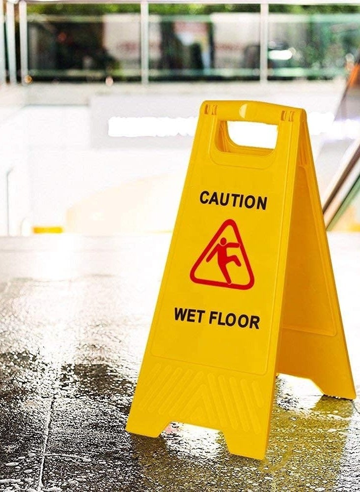 مخطوطات تحذير علامات التحذير من الأرضيات المبللة لوحة تحذير صفراء على الوجهين للاستخدام التجاري، ولافتات السلامة على الأرضيات المبللة والتنظيف قيد التقدم - Image 4