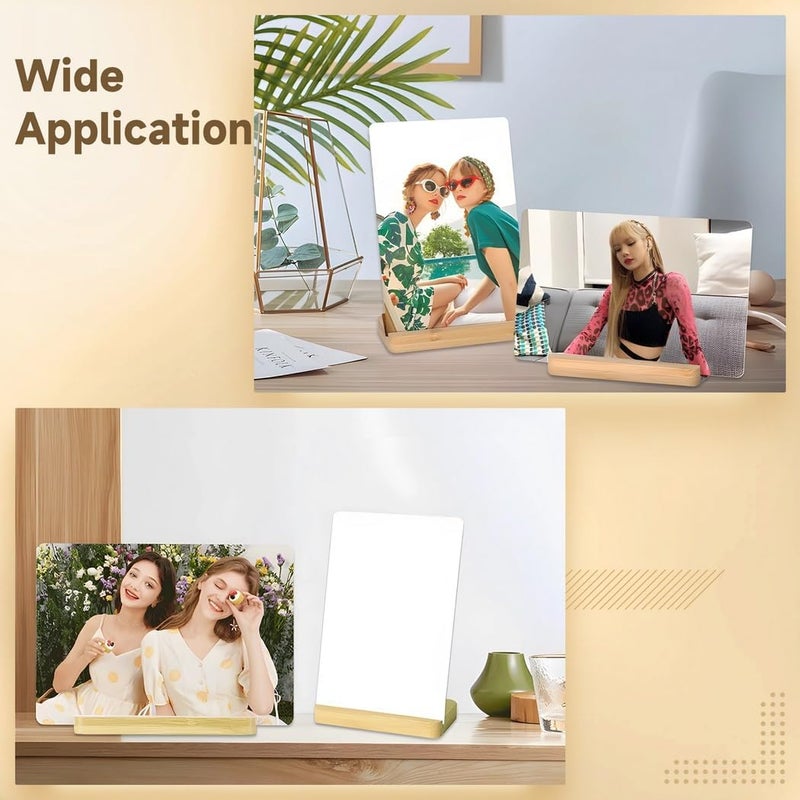 6 Pcs Heat Transfer Aluminum Blanks With Wooden Stands, 7.99 X 5.98 Inches, Perfect For Photo Decoration - Image 5