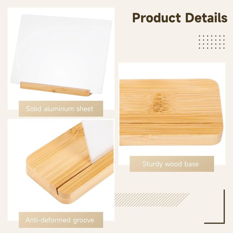 6 Pcs Heat Transfer Aluminum Blanks With Wooden Stands, 7.99 X 5.98 Inches, Perfect For Photo Decoration - Image 3