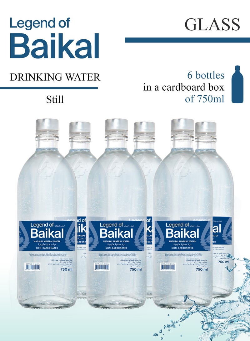 Legend of Baikal Natural Lake Water Still 750 ml Glass Pack of 6  - Image 2
