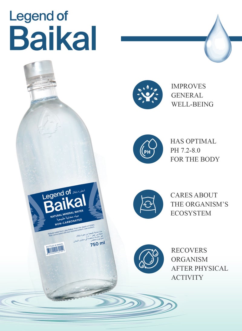 Legend of Baikal Natural Lake Water Still 750 ml Glass Pack of 6  - Image 4