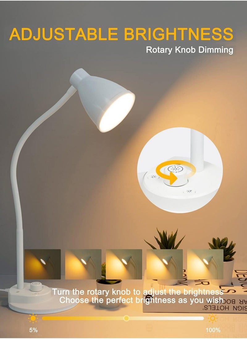 LOOPITYS LED Desk Lamp,3 Color Modes,Table Lamp for Bedside with USB Charging Port,Flexible Gooseneck Task Lamp Auto Dimming for Reading Study(Black,Adapter Include)  - Image 4