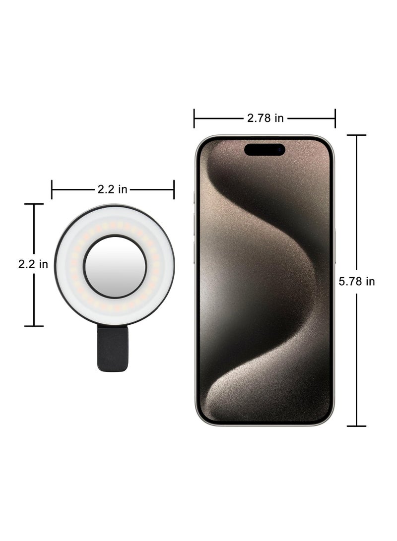 Excefore Magnetic Ring Light for Phone , LED Phone Light with Clip, Magnetic Back Selfie Light for iPhone and Android, Rechargeable LED Selfie Ring Light for Makeup, Video Conference, Camera, TikTok, Black - Image 4