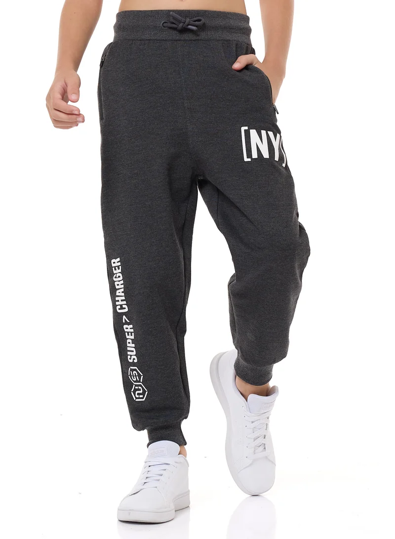 victor and jane Boys' 2-Piece Sweatshirt and Jogger Set (8-14 yrs) Off-White/ Grey