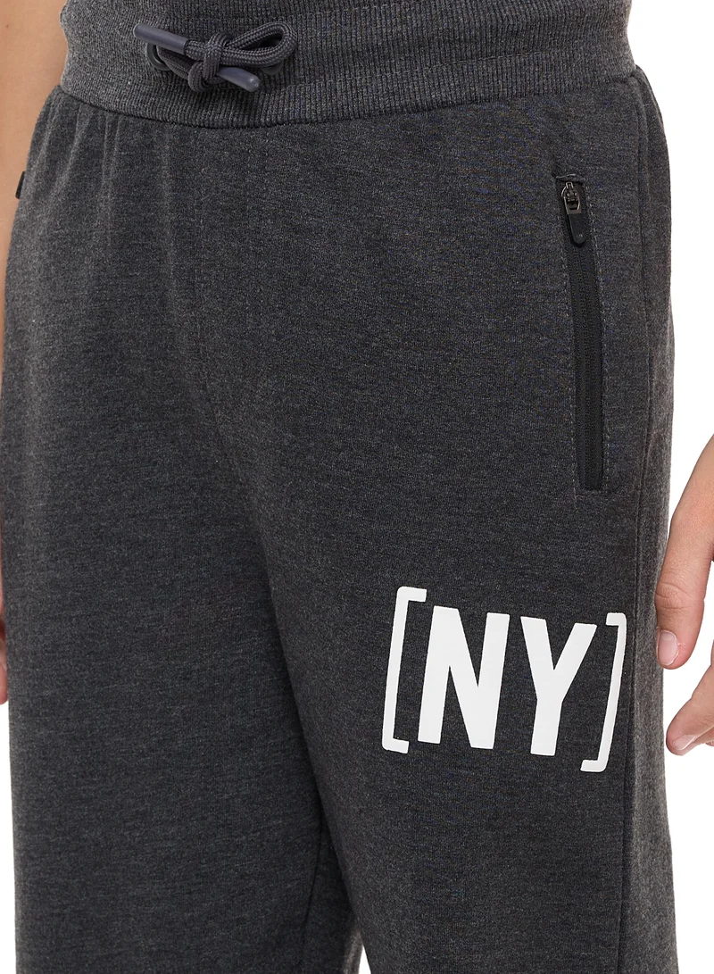 victor and jane Boys' 2-Piece Sweatshirt and Jogger Set (8-14 yrs) Off-White/ Grey