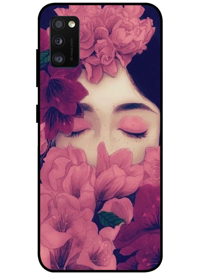 EYE CATCH Protective Case Cover For Samsung Galaxy A41 Smart Series Printed Protective Case Cover for Samsung A41 Flower On Girl Face  - Image 1