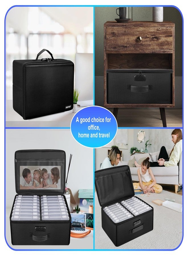 ENGPOW Fireproof Photo Storage Box 5" x 7" Photo Case(Clear),16 Inner Photo Keeper Organizer with Lock, Collapsible Portable Acid-Free Photo Storage Container with Handle for Picture, Valuables - Image 4