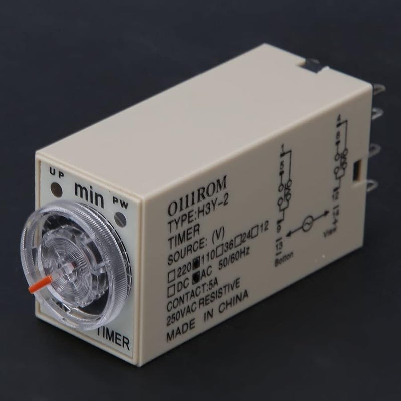 Aqxreight H3Y-2 مرحل زمني مؤقت 8 دبابيس مؤقت من 0 إلى 10 دقائق 110 فولت تيار متردد للأجهزة المنزلية - Image 5