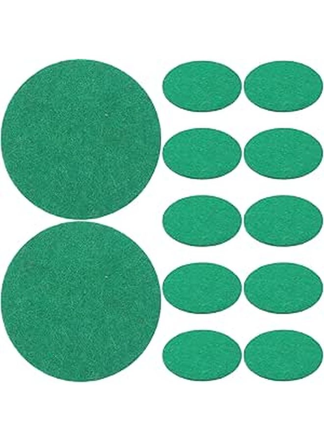 Green Felt Replacement Pads For Air Hockey Table 12 Pieces 59Mm Round Medium Size - Image 1