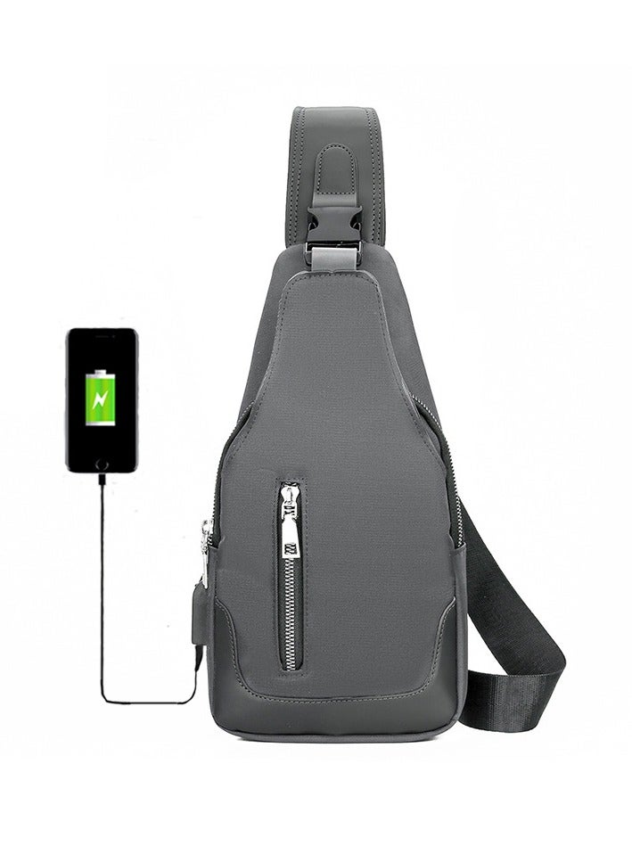 سفر رياضة رماديّ صدرة حقيبة مع [ أوسب ] ميناء شحن - Image 1