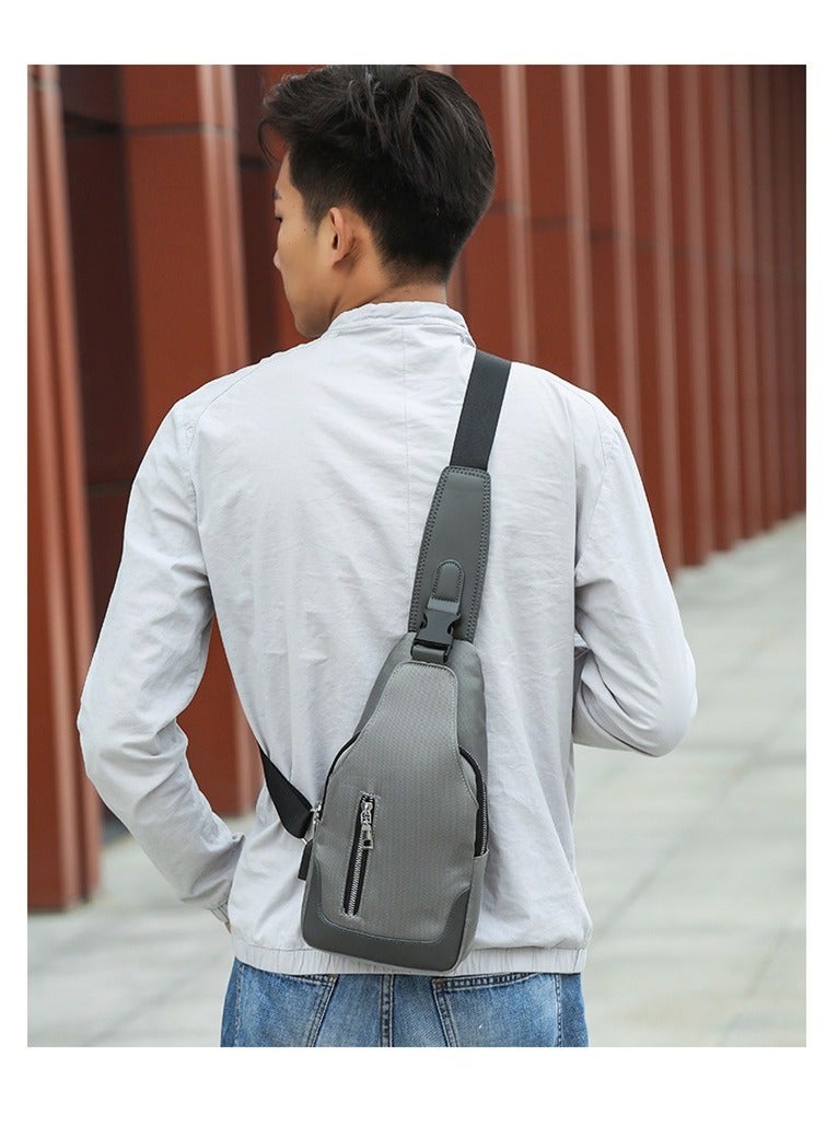 سفر رياضة رماديّ صدرة حقيبة مع [ أوسب ] ميناء شحن - Image 2