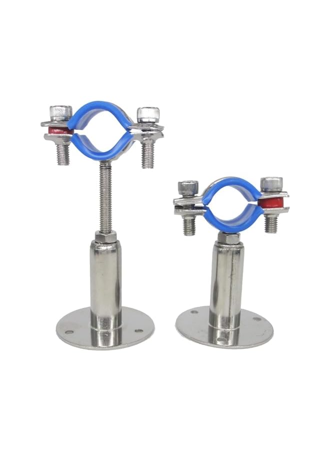 promass 2PCS,Stainless Steel Wall Mount Ceiling Mount Pipe Supports, Adjustable Pipe Bracket Clamp Pipe Strap for Pipe Tube (Size : 19-22) - Image 2