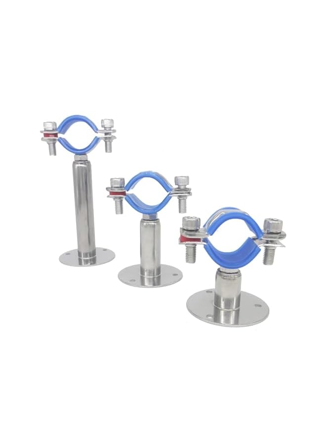 promass 2PCS,Stainless Steel Wall Mount Ceiling Mount Pipe Supports, Adjustable Pipe Bracket Clamp Pipe Strap for Pipe Tube (Size : 19-22) - Image 5