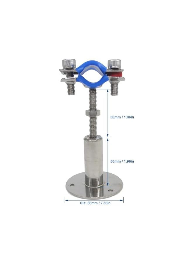 promass 2PCS,Stainless Steel Wall Mount Ceiling Mount Pipe Supports, Adjustable Pipe Bracket Clamp Pipe Strap for Pipe Tube (Size : 19-22) - Image 3