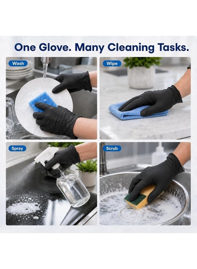 Hugifts Disposable Vinyl Gloves, Industrial Grade, Powder & Latex Free, Non-Sterile, Food Safe, 2.75 Mil Palm, 3.9 Mil Fingers - Image 3
