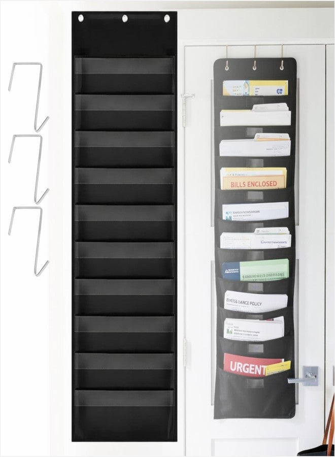 BEMAXYE Classroom 10-Pocket Chart Hanging File Organizer, Over The Door Wall Mounted Homework Folder Holder with 3 Hanging Hooks for Teacher School Office Storage - Image 1