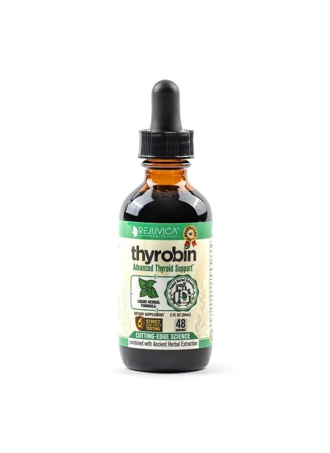 Rejuvica Health - Thyrobin - Advanced Thyroid Support Supplement - Liquid Delivery for Better Absorption - Iodine, Stinging Nettle, Kelp, Astragalus, Ashwagandha & More! - Image 1